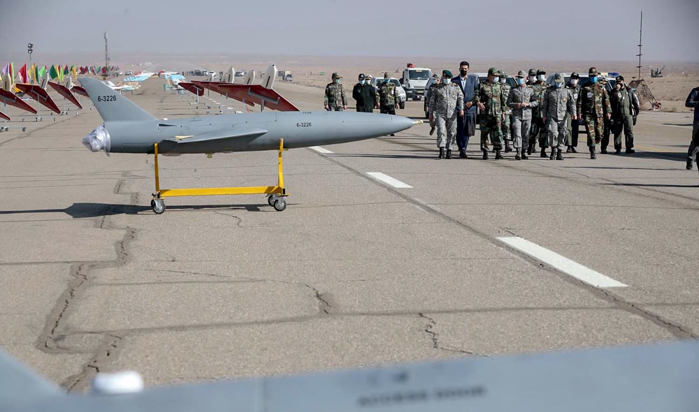 Why is the Iranian army conducting maneuvers using drones?